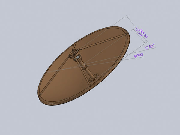 Modelo 3d de uma antena parabólica para transmitir e receber